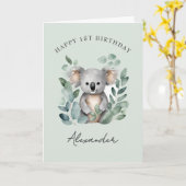 Carte Koala Bear Boys 1ère fête d'anniversaire (Fleur jaune)
