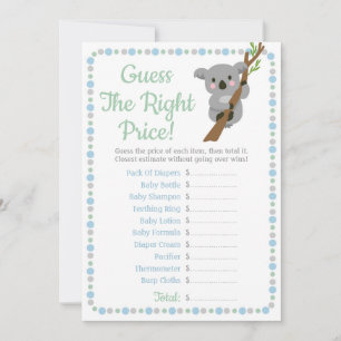 Carte Koala Bear Guess Le Bon Prix Baby Game Blue