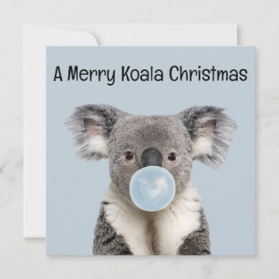 Carte Koala Blowa Blue Bubble gum Noël Salutation