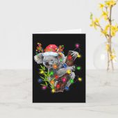 Carte Koala Christmas Lights Funky Santa Hat Joyeux Chri (Fleur jaune)