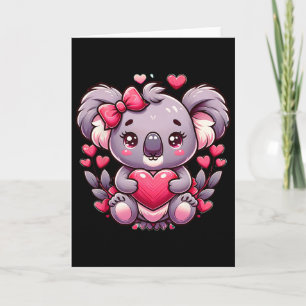 Carte Koala coeurs Saint-Valentin ours 