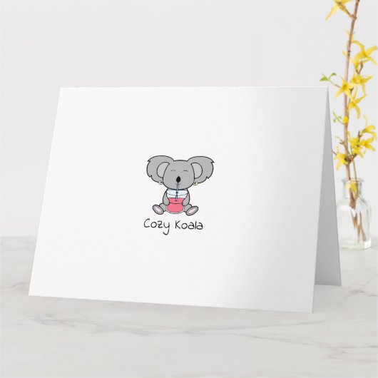 Carte Koala confortable (Fleur jaune)