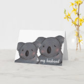 Carte koala d'anniversaire de mariage heureux (Fleur jaune)