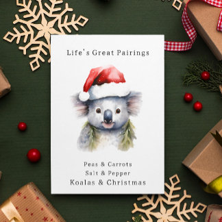 Carte Koala de Noël australien