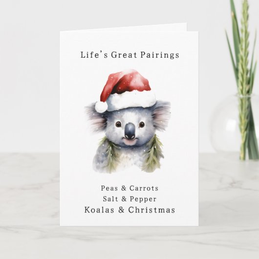 Carte Koala de Noël australien (Devant)