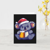 Carte Koala de Noël drôle avec bande dessinée (Fleur jaune)