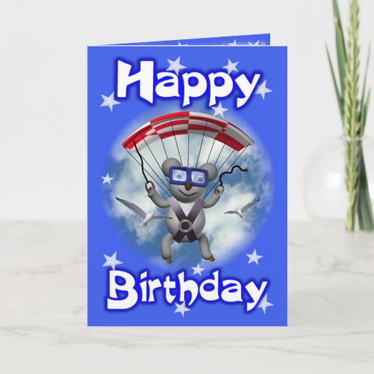 Carte Koala De Parachutisme De Joyeux Anniversaire Zazzle Be