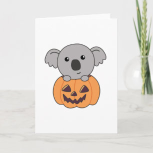 Carte Koala En Citrouille Orange Koalas Halloween Bärche