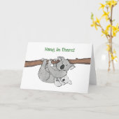 Carte Koala et bébé "accrochez-vous" (Fleur jaune)