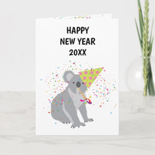 Carte Koala Fête - Animaux Vacances Nouvel An