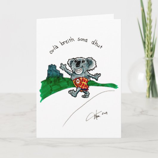 Carte Koala in a Kilt birthday card (Devant)