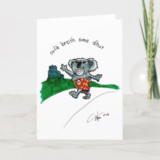 Carte Koala in a Kilt birthday card