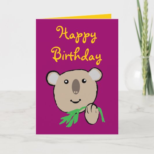 Carte koala, Joyeux anniversaire (Devant)