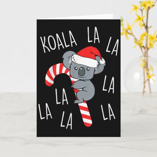 Carte Koala La La La - Aussie Xmas Pun Funny Australian (Fleur jaune)