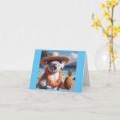 Carte Koala Luau (Fleur jaune)