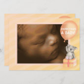 Carte koala orange Faire-part de grossesse (Devant / Derrière)