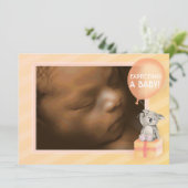 Carte koala orange Faire-part de grossesse (Debout devant)