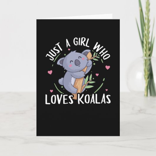 Carte Koala Porte Juste Une Fille Qui Aime Les Koalas (Devant)