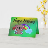 Carte Koala Rainbow (Fleur jaune)