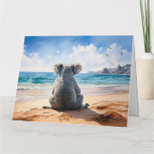 Carte Koala sur une plage de sable Joyeux Noël (Dos)