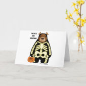 Carte Kodiak Brown Ours Halloween Tricot ou traitement (Fleur jaune)