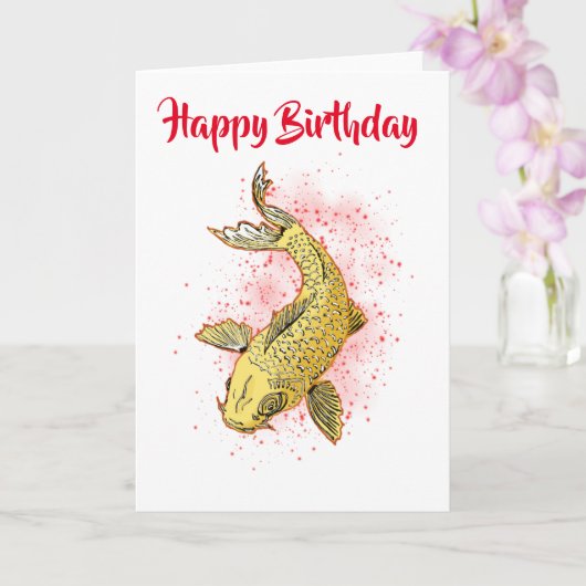 Carte Koi Birthday  (Orchidée)