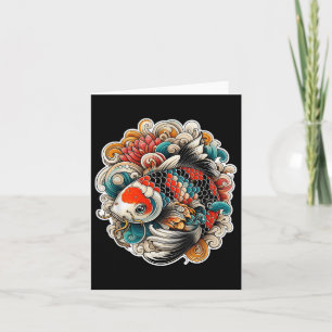Carte Koi couleur tatouage de poisson design japonais Ar
