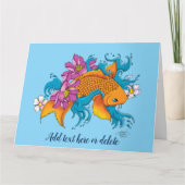 Carte Koi et fleurs (Devant)