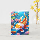 Carte Koi Fish Study M (Fleur jaune)