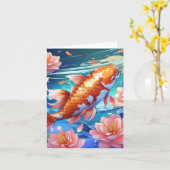 Carte Koi Fish Study P (Fleur jaune)