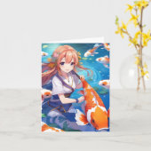 Carte Koi Fish Study Q (Fleur jaune)