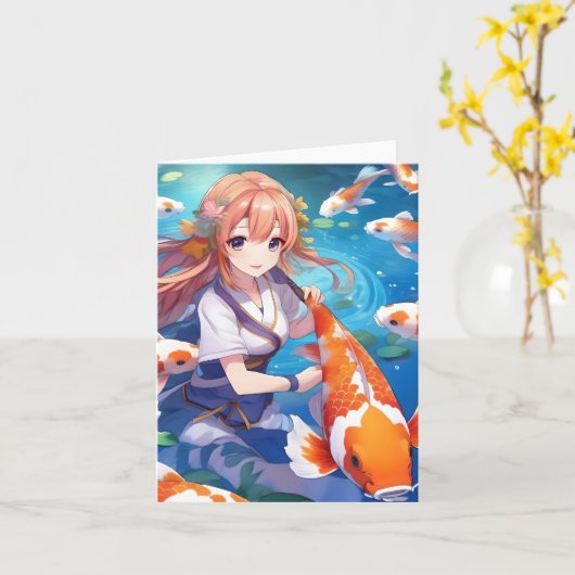 Carte Koi Fish Study Q (Fleur jaune)