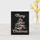 Carte Koi Fish Xmas Tree Koi Carp Christmas Tree (Fleur jaune)