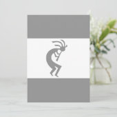 Carte Kokopelli argent blanc1 (Debout devant)