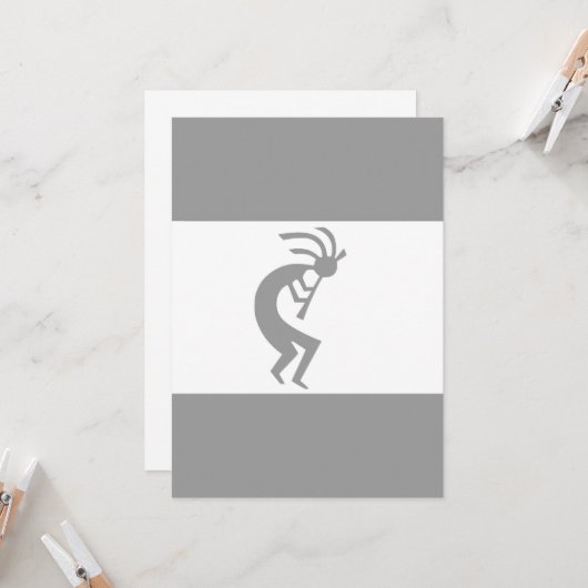 Carte Kokopelli argent et blanc 3 (Devant/Arrière en situation)