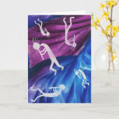 Carte Kokopelli - Joueur de Flûte amérindienne (Fleur jaune)