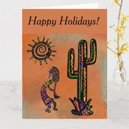 CARTE KOKOPELLI SUD-OUEST ART (Fleur jaune)