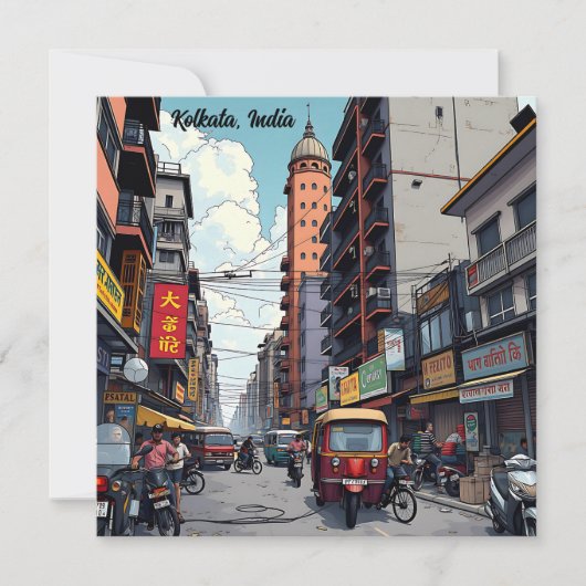 Carte Kolkata, Inde centre-ville Keepsaké Souvenir (Devant)
