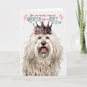 Carte Komondor Queen pour une journée d'anniversaire drô
