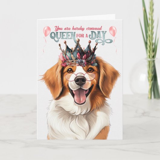 Carte Kooikerhondje Queen pour une journée d'anniversair (Devant)