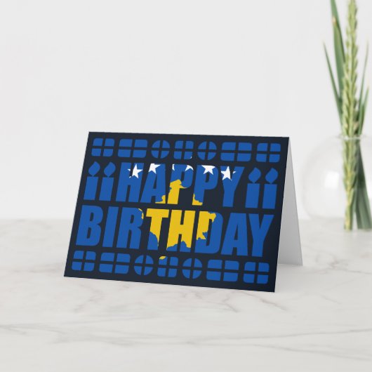 Carte Kosovo Flag Birthday Card (Devant)