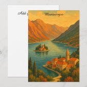 Carte Kotor Bay Montenegro Vintage Adria Coast (Devant / Derrière)