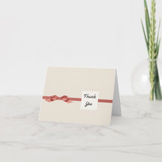 Carte Kraft Carton Beige et Ruban Merci