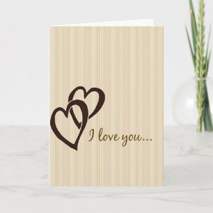 Carte Kraft Cœurs Amour Rayés