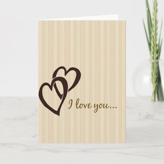 Carte Kraft Cœurs Amour Rayés (Devant)
