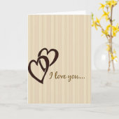 Carte Kraft Cœurs Amour Rayés (Fleur jaune)