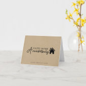 Carte Kraft House Script Home Anniversaire (Fleur jaune)
