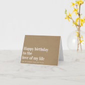 Carte Kraft Love My Life Funny Husband Anniversaire (Fleur jaune)