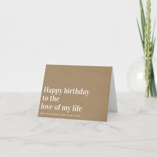 Carte Kraft Love My Life Funny Husband Anniversaire (Devant)