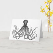 Carte Kraken - Octopus géant noir / Cthulu (Fleur jaune)